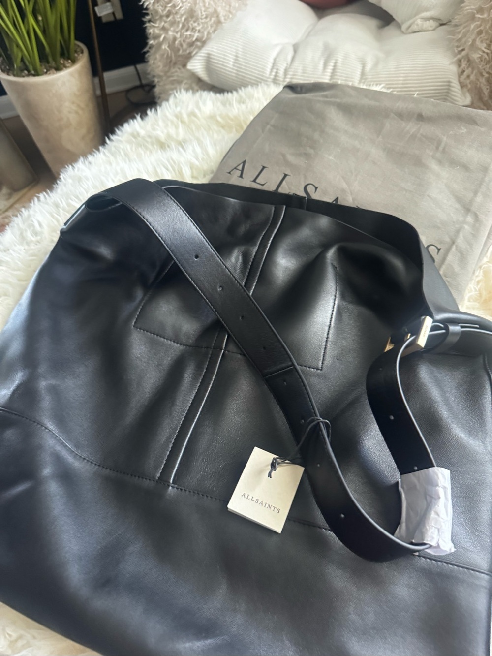 NWT LEATHER ALL SAINTS asha shoulder bag - Picture 8 of 8